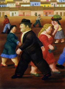 Fernando Botero Painting - la plaza fernando botero